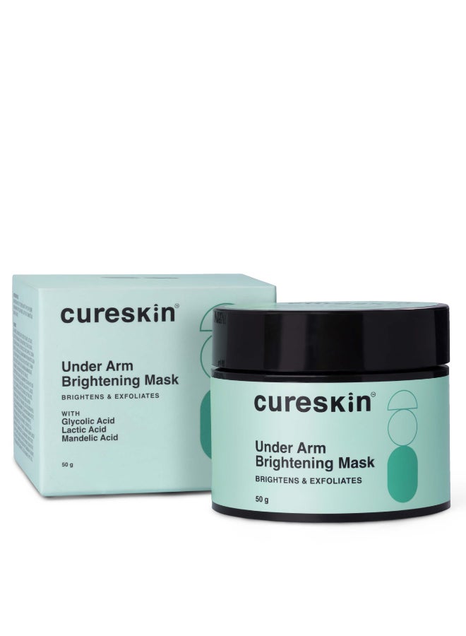 Cureskin Under Arm Brightening Cream Mask with Lactic Acid, Glycolic Acid & Malic Acid | Dark Underarms & Hyperpigmentation | Under Arm Dark Removing Cream, 50 g (Pack of 1) - Image 1